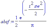 absf := 1/2*exp(-1/2*t^2*sw^2)/Pi