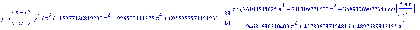 100/441*(10292984717400*Pi^6*x1-168385832681472*Pi^4*x1+659706976665600*Pi^2*x1-269652590936064*Pi^2*g*t1^2+1069824813826048*g*t1^2+16344878509575*Pi^4*g*t1^2)/Pi^3/(-15277426819200*Pi^2+926580414375*P...