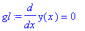 gl := diff(y(x),x) = 0