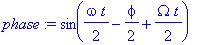 phase := sin(1/2*omega*t-1/2*phi+1/2*Omega*t)