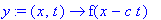 y := (x, t) -> f(x-c*t)