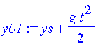 y01 := ys+1/2*g*t^2