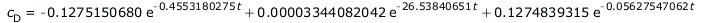 c[D] = `+`(`-`(`*`(.1275150680, `*`(exp(`+`(`-`(`*`(.4553180275, `*`(t)))))))), `*`(0.3344082042e-4, `*`(exp(`+`(`-`(`*`(26.53840651, `*`(t))))))), `*`(.1274839315, `*`(exp(`+`(`-`(`*`(0.5627547062e-1...