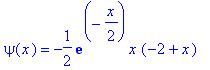 psi(x) = -1/2*exp(-1/2*x)*x*(-2+x)