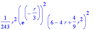 1/243*r^2*exp(-1/3*r)^2*(6-4*r+4/9*r^2)^2