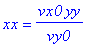 xx = vx0*yy/vy0